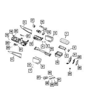 Mopar 5vk201a5ag Genuine Gear Shift Indicator Bezel