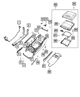 5yj921x7ah Mopar Genuine Console Armrest
