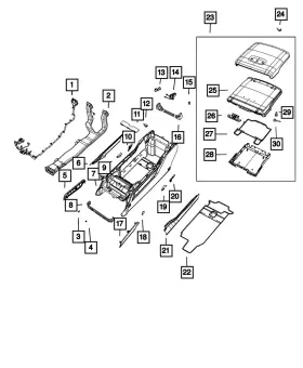 5yj941c5ag Mopar Genuine Console Armrest