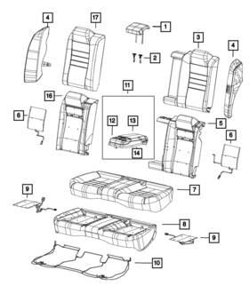 Mopar 5zp76jrraa Genuine Center Console Storage Lid