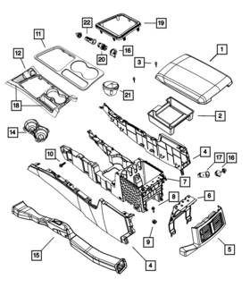 Mopar 68048518aa Genuine Base Console