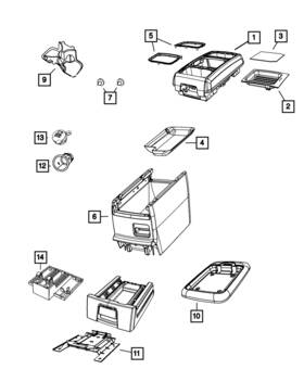 Mopar 68067757aa Genuine Floor Console Bumper
