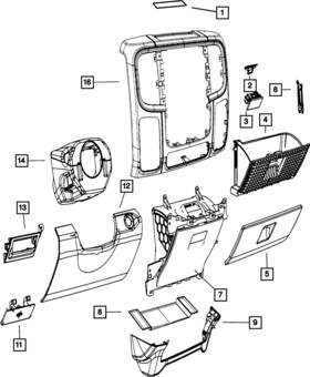 Mopar 68197743aa Genuine Console Mat