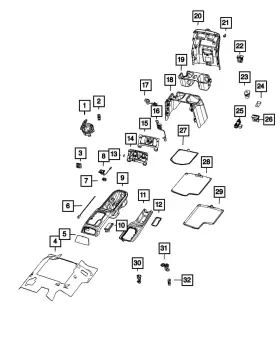 6bw36tx7ab Mopar Genuine Console End Cap