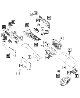 6km42dx9ab Mopar Genuine Console Armrest