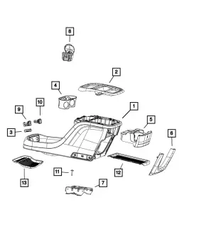 6sy131x9ac Mopar Genuine Center Console