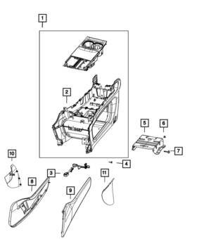 Mopar 6wq35pd2ab Genuine Console Panel