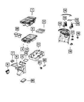 Mopar 6wu04tx7aa Genuine Console End Cap