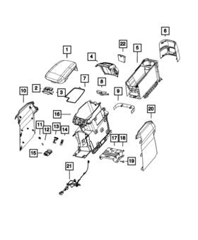 Mopar 7fa61lv5ac Genuine Console Armrest