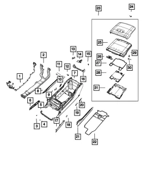 7jd851n8aa Mopar Genuine Console Armrest
