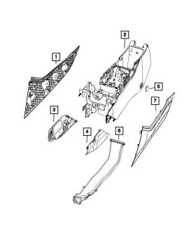 7lr671rrac Mopar Genuine Floor Console Panel