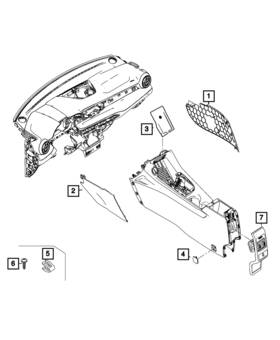 Mopar 7rm25lxhaa Genuine Floor Console Panel
