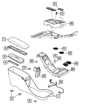 Ue151dhaf Mopar Genuine Floor Console Plate