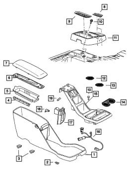 Uf201dhag Mopar Genuine Floor Console Plate