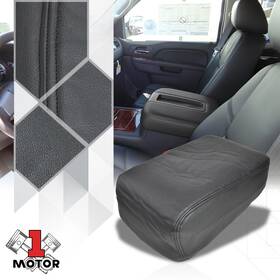 Motor-1 Mt1-6600yltz Black Center Console Arm Rest Lid Leather Cover Kit For 07-14 Silverado/sierra