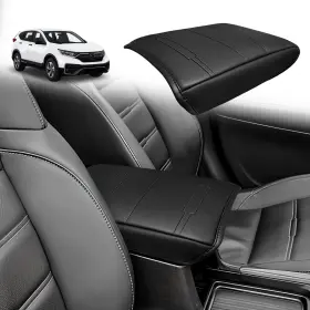Mus-acextra-080b Muslogy Honda Crv 20172022 Center Console Armrest Cover Cushion Vegan Leather