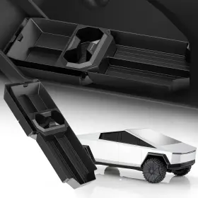 Neva50-ct-cclo-n Neverland For Tesla Cybertruck 2024 Central Lower Storage Tray Cup Holder Organizer Box 1x