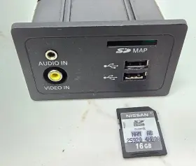284h3-4ga0a Nissan 2014-2019 Infiniti Q50 Q60 Aux Auxiliary Usb Map Sd Card Port Insert Assy Oem
