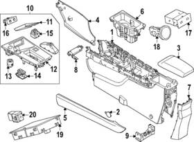 Nissan 969j9-7lf0a Genuine Console Assembly Cover