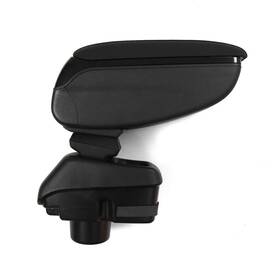 Omac 2614604 Black Center Console Armrest For Ford Fiesta 2011-19 Hatchback Plastic And Lea