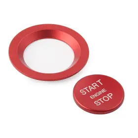Onegogogo 550746188659 Car Keyless Engine Push Start Button With Ring For Land Rover Jaguar Ignition Red