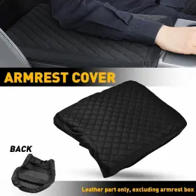 Oxilam F-150 2015-2022 Fit 15-22 Ford F150 Jump Seat Middle Console Lid Armrest Cover Cushion Pad Black