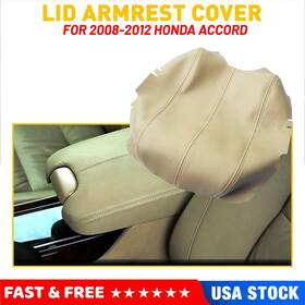 Oxilam Fsxp-accord-08-12-g Beige Center Console Lid Armrest Cover Trim Leather For 2008-2012 Honda Accord