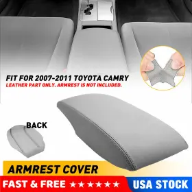 Fsxp-camry-07-11g Oxilam Fits 2007-2011 Toyota Camry Leather Console Lid Center Armrest Cover Skin Gray