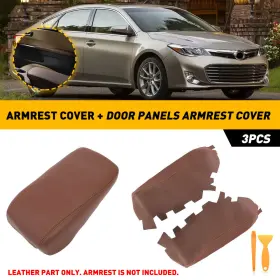 Wwd-fsp-19333 Oxilam Center Console Lid Door Panels Armrest Cover Leather For 2013-2018 Toyota Avalon