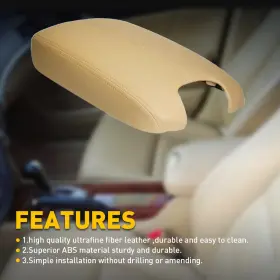 Wwd-fzd-29413 Oxilam For 2008-2012 Honda Accord Beige Center Console Lid Cover Leather