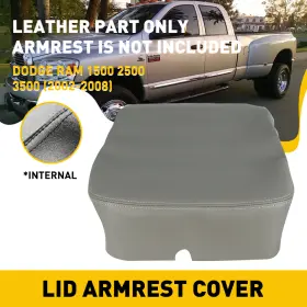 Wwd-lrk-85561 Oxilam For Dodge Ram 1500 2500 3500 2002-08 Armrest Center Console Lid Cover Skin Gray