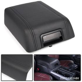 Pit66 Ult25102280 Fit For 04-08 Ford F150 Center Console Arm Rest Lid Cover Pad Black Leather