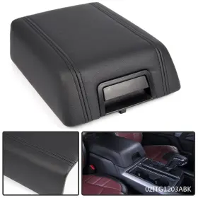 Ult25102280 Pit66 Fit For 04-08 Ford F150 Center Console Arm Rest Lid Cover Pad Black Leather