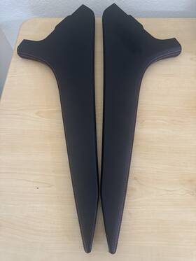 Porsche 982858393a 991 981 718 911 Gt3 Center Console Trim L&r Leather Black Red Stitching