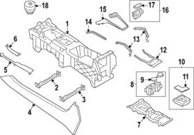 Porsche 9y0-863-013-c Genuine Storage Compartment Insert