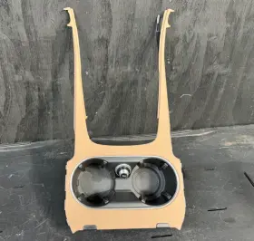 9y0862532a Porsche 19-23 Cayenne Center Console Cupholder Bezel Trim Cover Frame Beige 9y0
