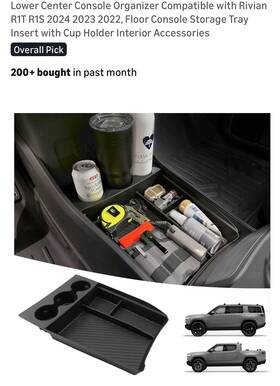Qlhshop Qlhus07 Qlhus08 Lower Center Console Organizer Compatible With Rivian Rit R1s 2024 2023 2022 Fl