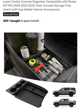 Qlhus08 Qlhshop Qlhus07 Lower Center Console Organizer Compatible With Rivian Rit R1s 2024 2023 2022 Fl