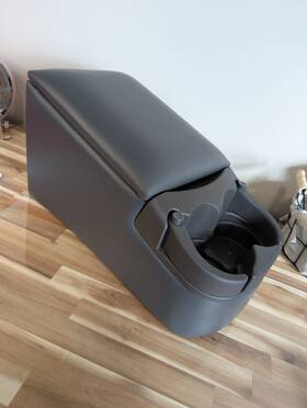 Rampage 392xx Universal Truck Bench Seat Center Console Organizer With Adjustable Cup Holders