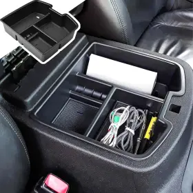 Rr-8040-bk Runroad Console Organizer Compatible With 2007-2014 Gmc Sierra 2500 3500/chevy Black