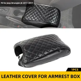 Savadicar2025033190 Savadicar Interior Armrest Lid Storage Box Mat Cushion Cover For 11-18jeep Wrangler Carbon