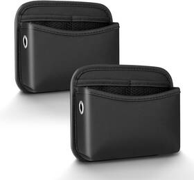 Soekavia A3096 2pcs Car Side Pocket Organizer Universal Leather Mini Storage Bag For Black
