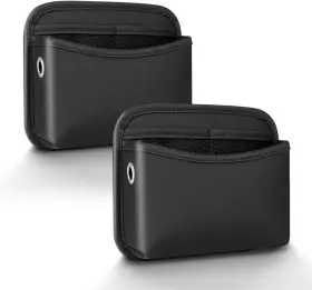 A3096 Soekavia 2pcs Car Side Pocket Organizer Universal Leather Mini Storage Bag For Black
