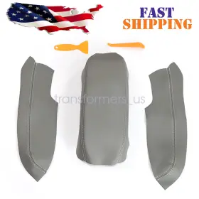 Soillar 774144056710 For 06-11 Honda Civic Ex Center Console&front Door Armrest Cover Leather Gray