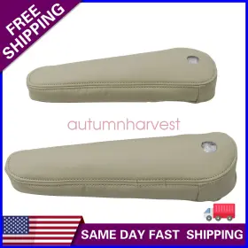 Z2.kdfs02.l Soillar 2pcs 2007-2014 Fits Cadillac Escalade Rear Row Leather Seat Armrest Cover Tan