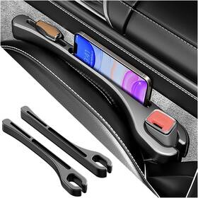 Stacool Kuan-3103 2pcs Car Seat Gap Filler With Phone Holder New Upgrade Multi-function Black