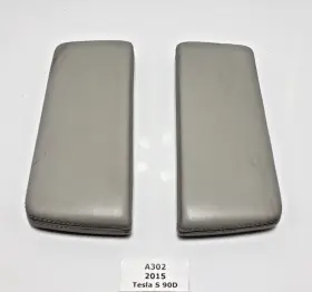 1024239-09-b Tesla 12-16 Oem Model S Front Left Right Center Console Armrest Pad Gray Set