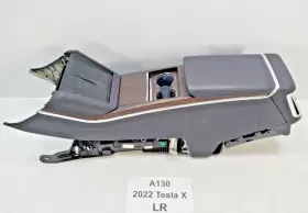 1564500-41-b Tesla 21-23 Oem Model X Front Center Console Trim Leather Wood Assembly 36k