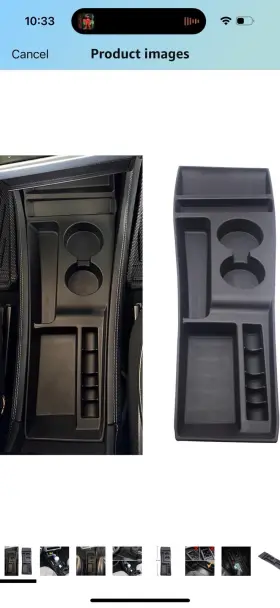 Tesmaster 0860005979721 Tesla Model S Center Insert Console Cup Holder Black Organize For 2012-15
