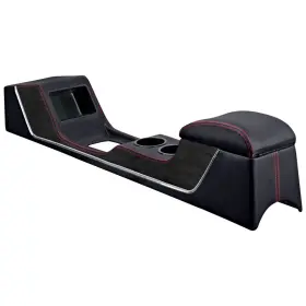 25-7087-6525-99-rs Tmi Center Console With Chrome Trim Full Length Sport R Black Red Stitch